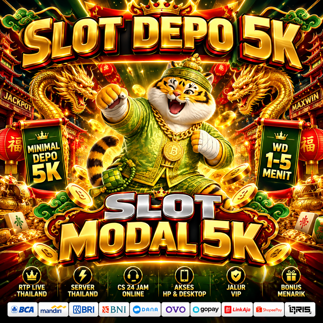 SLOT DEPO 5K : Link Resmi Slot 5K & Akses Slot DANA QRIS Dengan Minimal DEPOSIT 5000